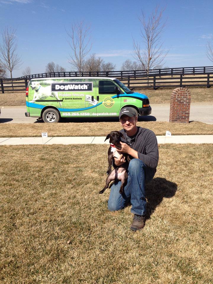 Abby the Dachshund/Lab mix with Josh Sexton