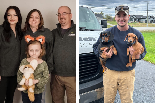 Service Excellence Award winners the Kennish family of DogWatch of Delaware (left) and Rookie of the Year Nicholas Ludlow of DogWatch of Southeastern Ontario