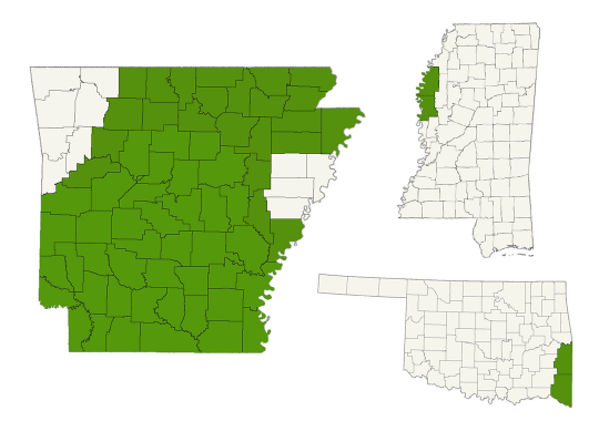 DogWatch by Arkansas Pet Safety Systems service area map