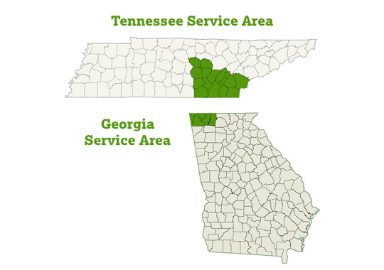 DogWatch of Chattanooga service area map