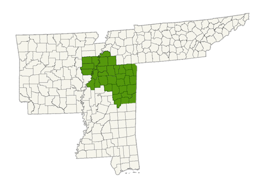 DogWatch of Memphis & North Mississippi service area map