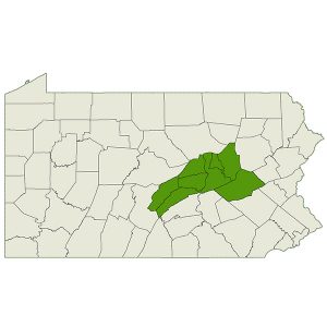 DogWatch of East Central PA service area map