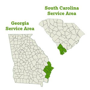 DogWatch of Savannah and Hilton Head Island service area map