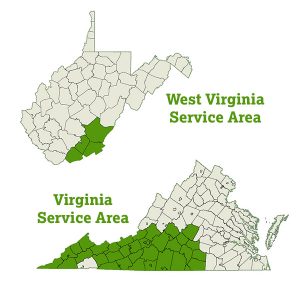 DogWatch of Southwest Virginia service area map