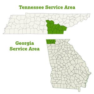 DogWatch of Chattanooga service area map