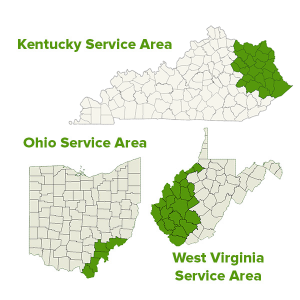DogWatch of Appalachia & West Virginia service area map